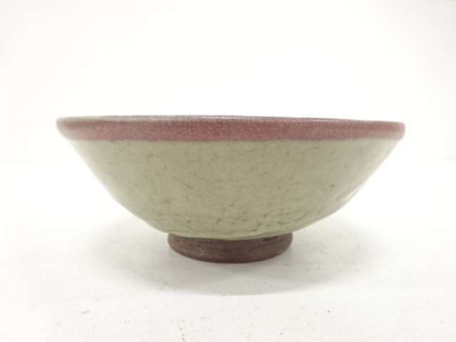  小笠原再二造　辰砂釉　茶碗